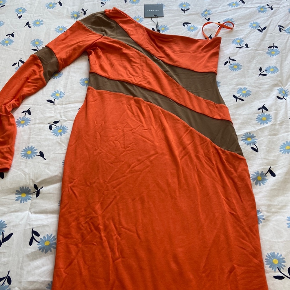 Jluxlabel orange one shoulder